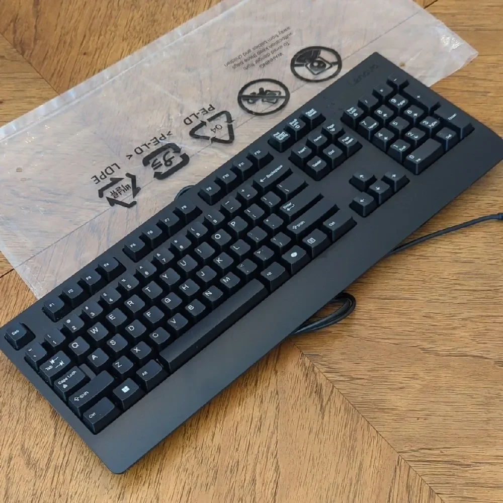 Lenovo Black USB Wired Keyboard and Mouse Set